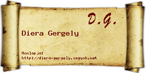 Diera Gergely névjegykártya